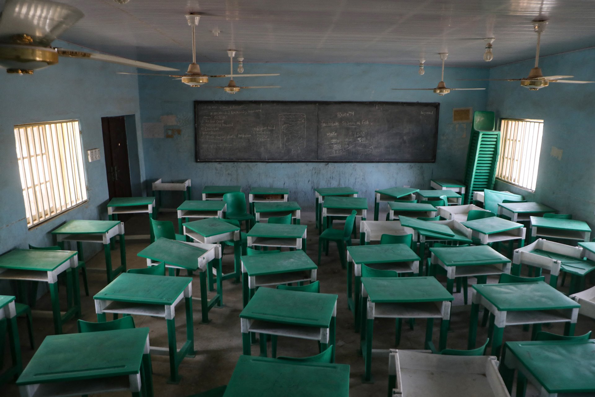 <p>A classroom lies deserted at the Government Girls Secondary School, Jangebe, Zamfara State, northwest Nigeria, the day after gunmen, apparently from a bandit group, kidnapped 279 girls from dormitories in the middle of the night.</p>
